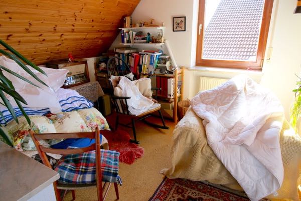 Wohnung m&ouml;bliert - Lesezimmer vorher